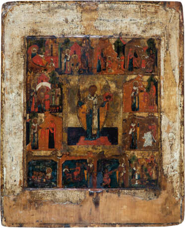 Großformatige und seltene Vitaikone des Heiligen Nikolaus von Zarajsk - Foto 1