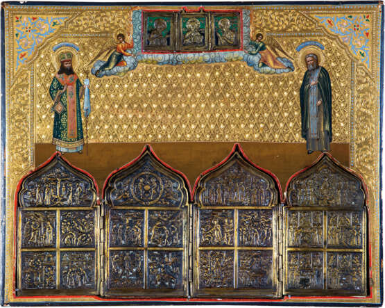 Große Ikone mit dem Heiligen Feodosij von Uglitsch und Seraphim von Sarow - фото 1