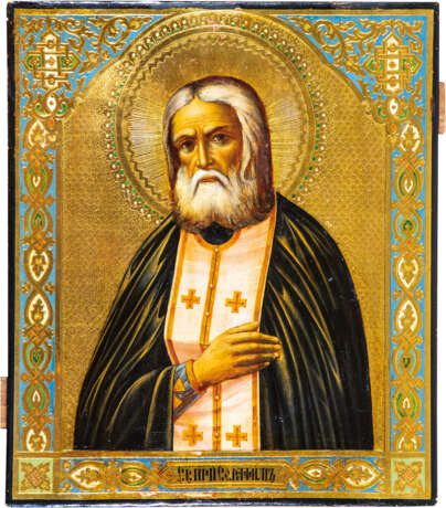Großformatige Ikone mit dem Heiligen Seraphim von Sarow - Foto 1