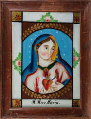 Hinterglasbild ''H. Herz Maria''