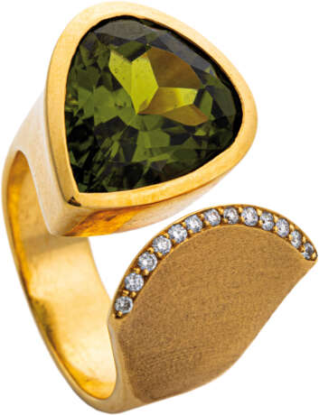 Designer-Ring mit Peridot und Brillanten - photo 1
