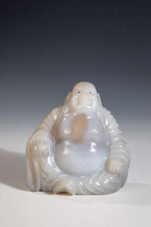 Sitzender Buddha aus Naturachat-Wasserstein - Foto 1