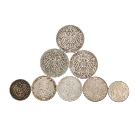 Deutsches Kaiserreich - Kleinkonvolut an Silbermünzen, - photo 2
