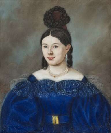 Knauscher, Sophie . Porträt einer jungen Dame in blauem Kleid - Foto 1