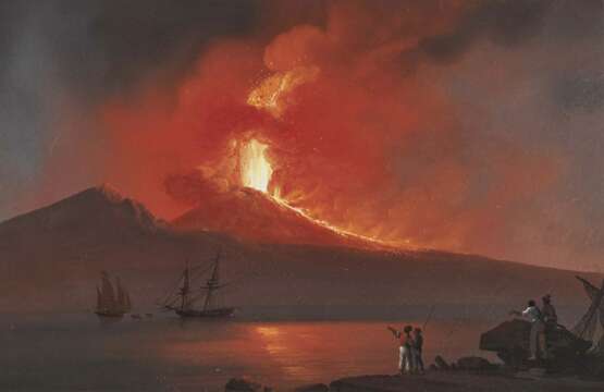 Italien um 1830/40. Vulkanausbruch am Vesuv - Foto 1