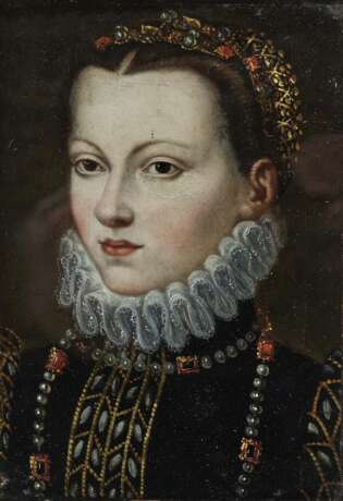 Unbekannt 2. Drittel 16. Jahrhundert. Porträt einer jungen Adeligen in spanischer Hoftracht - Foto 1