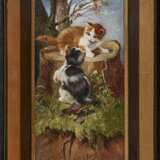 Adam d. J., Julius . Zwei spielende Kätzchen an einem Baumstumpf - photo 2