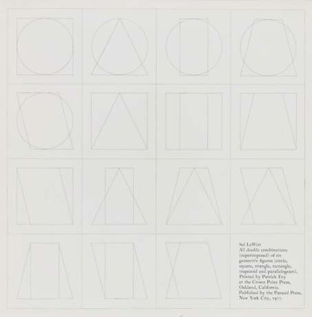 LeWitt, Sol . All double combinations (superimposed) of six geometric figures. 1977 - Foto 1
