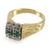 Smaragd-Diamant-Ring, 750 Gg/ - photo 1