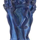 Art Deco Vase Blau Marmoriert - Foto 1