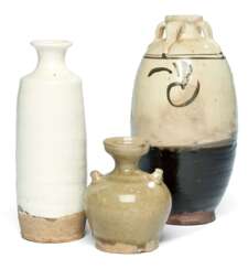 Trois Vases en partie de Cizhou de la Marchandise