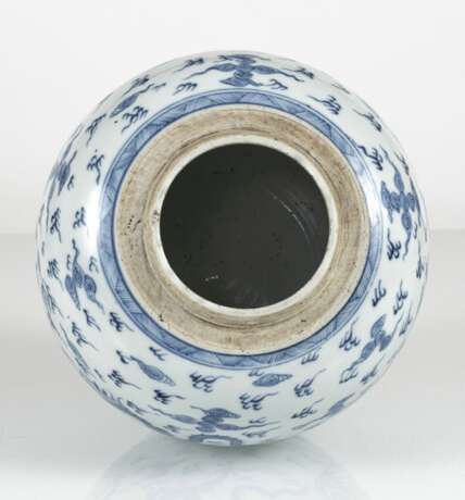 Ingwertopf aus Porzellan mit blau-weißem Drachendekor - Foto 2