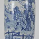 Unterglasurblau dekorierte Bodenvase aus Porzellan mit Darstellung von Su Shi und Qin Guan - photo 2