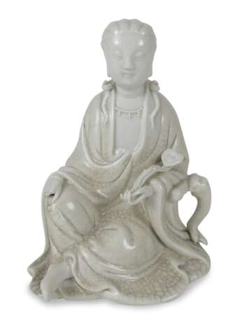 Dehua-Porzellan-Figur der sitzenden Guanyin - Foto 1