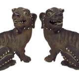 Paar Fo-Löwen aus Zisha-Ware mit Emaildekor - Foto 1