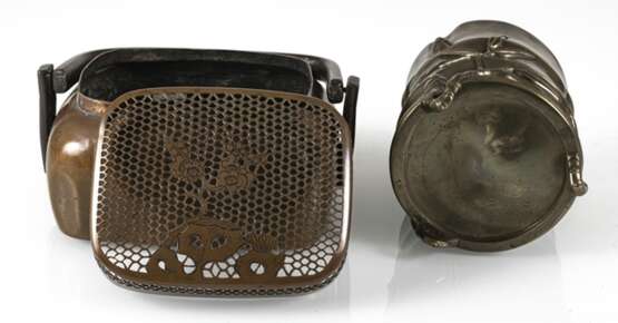 Handwärmer aus Kupfer und Pinselbecher in Form eines Bambussegments aus Bronze - фото 7
