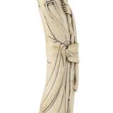 Figur des stehenden Shoulao aus Elfenbein, der gebogten Form des Zahnes angepasst - Foto 1