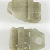 Zweiteiliger Gürtelhaken aus Jade mit Fledermäusen - photo 2