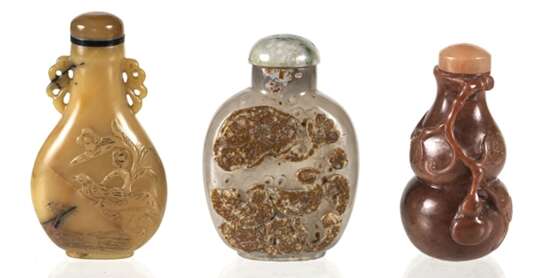 Drei Snuffbottles aus Stein bzw. Achat - фото 1