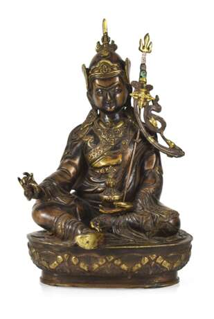 Teilvergoldete Bronze des Padmasambhava - Foto 1