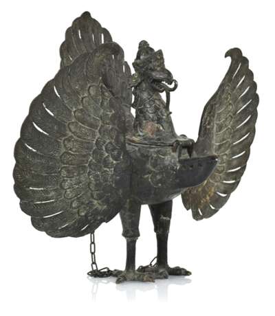 Bronze-Weihrauchbrenner in Form eines mythologischen Vogels - photo 1