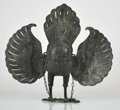 Bronze-Weihrauchbrenner in Form eines mythologischen Vogels - Foto 3