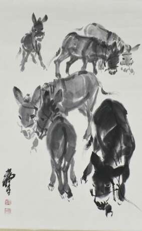 Hängerolle mit Malerei von sechs Eseln - photo 1