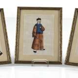 Drei gerahmte Reisblattmalereien mit figürlichen Darstellungen - photo 6