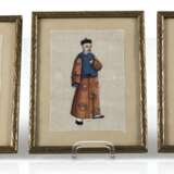 Drei gerahmte Reisblattmalereien mit figürlichen Darstellungen - Foto 7