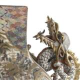 Satsuma-Vase mit Dekor von Kriegern und seitlichen Handhaben in Form von Drachen - Foto 4