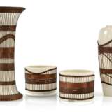 Gruppe von vier Satsuma-Vasen mit Bambusgeflecht - Foto 1