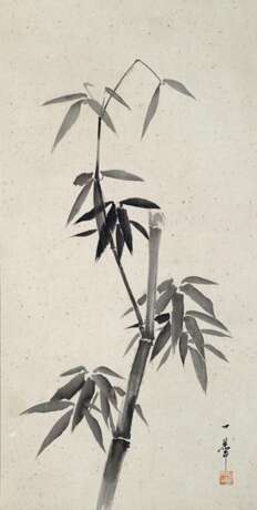 Malerei mit Darstellung von Bambus, als Hängerolle montiert - Foto 1