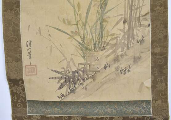 Als Hängerolle montierte Malerei von Bambus - photo 2