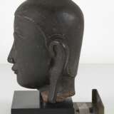 Kopf des Buddha aus Papier-Machée mit schwarzer Lackauflage - фото 2
