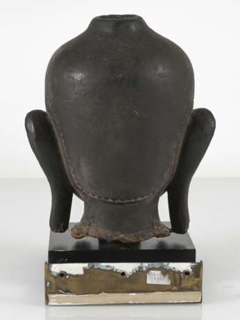 Kopf des Buddha aus Papier-Machée mit schwarzer Lackauflage - фото 3