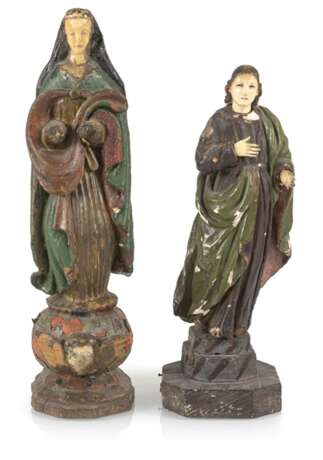 Zwei Holz-Skulpturen christlicher Figuren - Foto 1