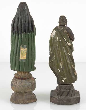 Zwei Holz-Skulpturen christlicher Figuren - photo 3