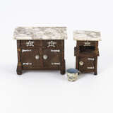 2 Gründerzeit-Möbel mit Zinnbeschlägen für die Puppenstube - photo 1