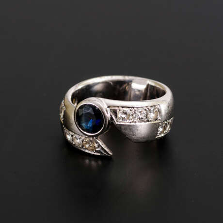 Ring mit Saphir und Brillanten - Foto 2