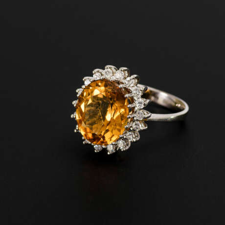 Ring mit Citrin und Brillanten - Foto 1