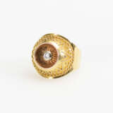 Granulierter Ring mit Brillant - photo 1