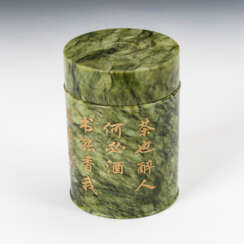 Deckelgefäß aus grüner Jade-Teedose