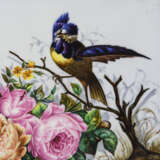 Porzellangemälde: Blumenkorb mit Vogel - Foto 3