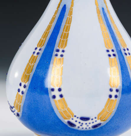 Jugendstil-Vase mit Emailmalerei - Foto 2