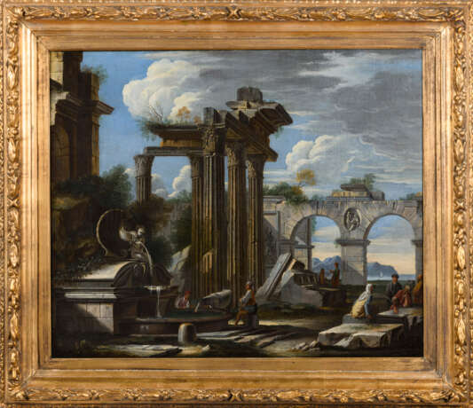 ROBERTI, Domenico (1642 Rom - 1707). Ruinenlandschaft mit Staffage. - photo 3