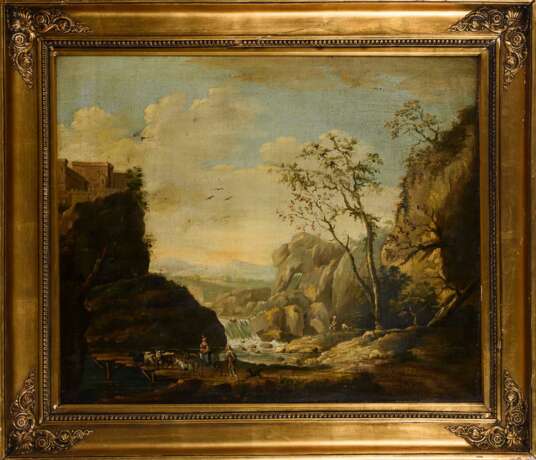 Altmeister 18. Jahrhundert: Landschaft mit Staffage. - Foto 3