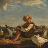 Genremaler um 1840: Zwei Gemälde mit Hirtenknaben. - photo 2