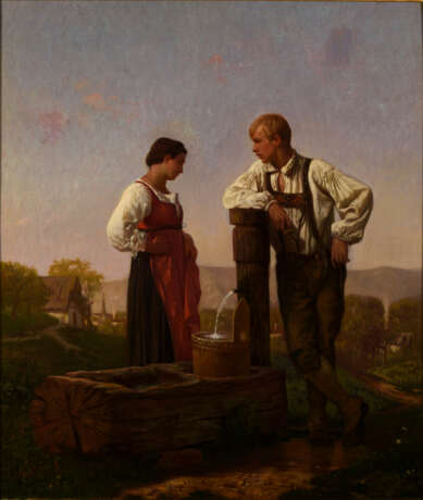 SCHÜTZENBERGER, Louis Frédéric (1825 Straßburg - 1903 ebd.). Beim Brunnen. - Foto 1