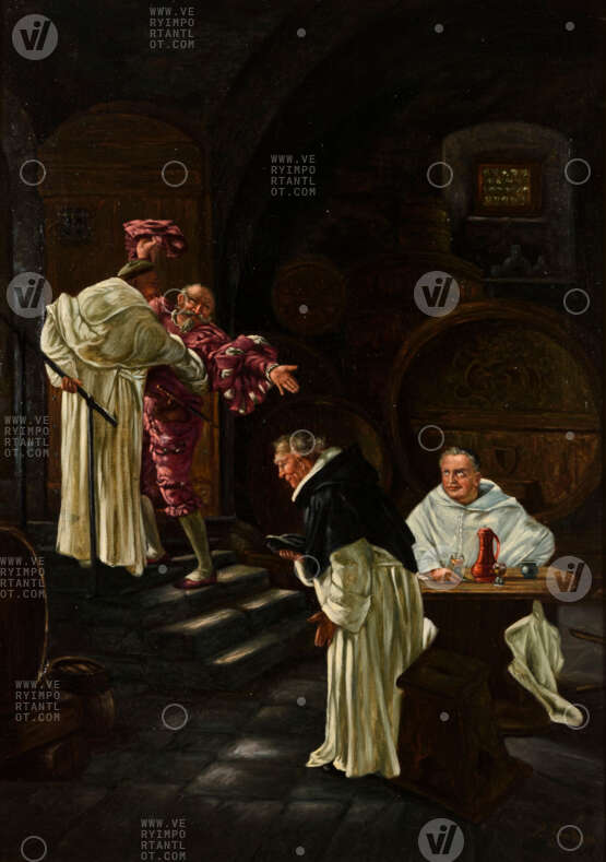 Copy after Eduard von Grützner: In the wine cellar. — buy a quality ...