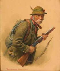 KRÄMER, Peter (1857 Philadelphia - 1936 Dießen/Ammersee). Jäger auf der Pirsch.